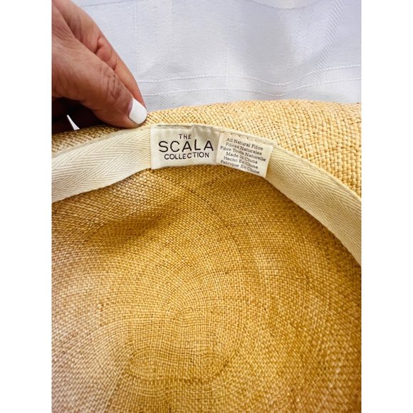The Scala Collection Vintage 90s Natural Straw Hat Womens Handmade Summer Hat - Picture 10 of 11